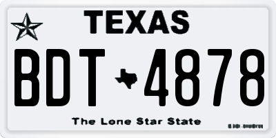 TX license plate BDT4878