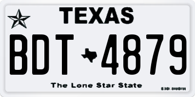 TX license plate BDT4879