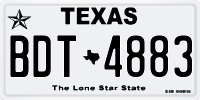 TX license plate BDT4883