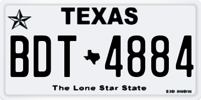 TX license plate BDT4884