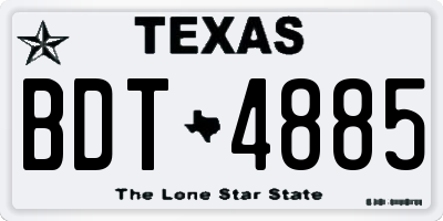 TX license plate BDT4885