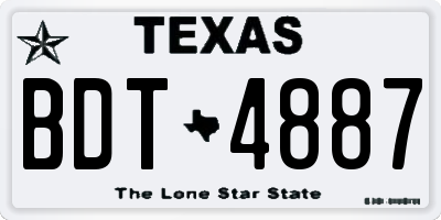 TX license plate BDT4887