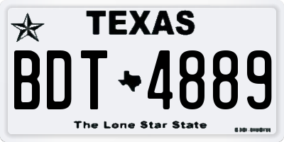 TX license plate BDT4889