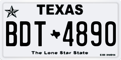 TX license plate BDT4890