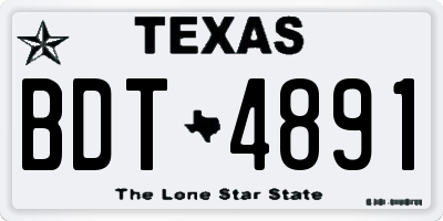 TX license plate BDT4891