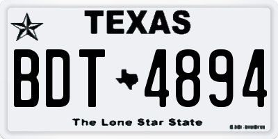 TX license plate BDT4894