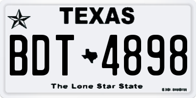 TX license plate BDT4898