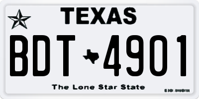 TX license plate BDT4901