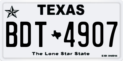 TX license plate BDT4907