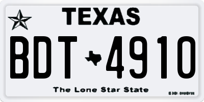 TX license plate BDT4910