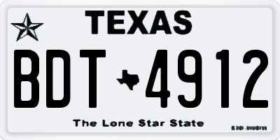 TX license plate BDT4912