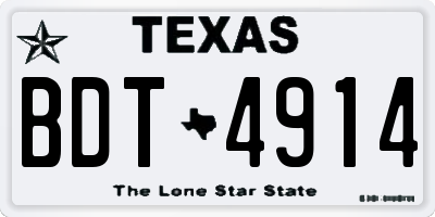 TX license plate BDT4914