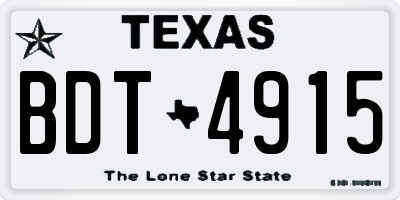 TX license plate BDT4915