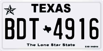 TX license plate BDT4916