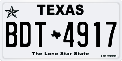 TX license plate BDT4917