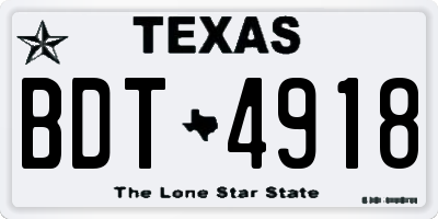 TX license plate BDT4918