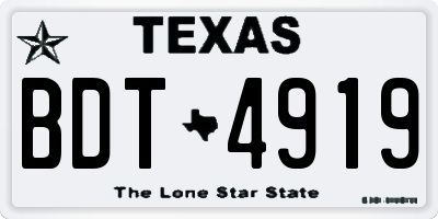 TX license plate BDT4919