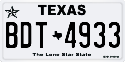 TX license plate BDT4933