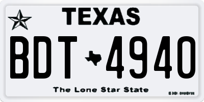 TX license plate BDT4940