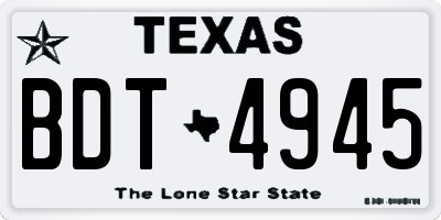 TX license plate BDT4945