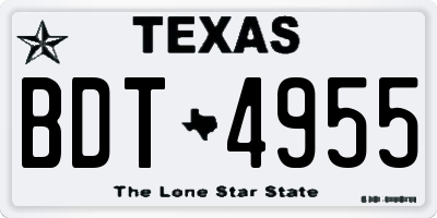 TX license plate BDT4955