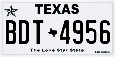 TX license plate BDT4956
