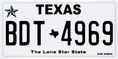 TX license plate BDT4969