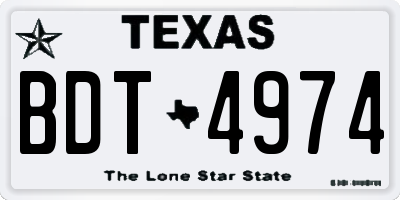 TX license plate BDT4974