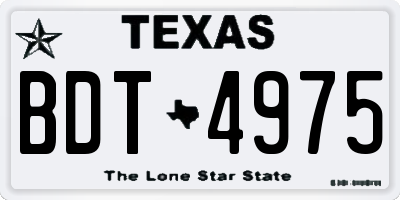 TX license plate BDT4975