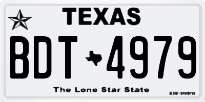 TX license plate BDT4979