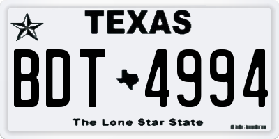 TX license plate BDT4994