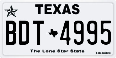 TX license plate BDT4995
