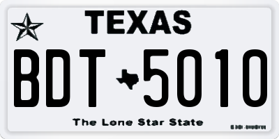 TX license plate BDT5010