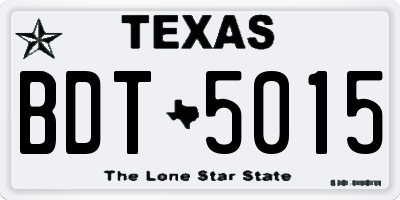 TX license plate BDT5015