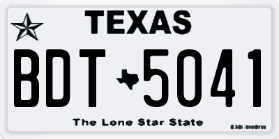 TX license plate BDT5041