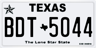 TX license plate BDT5044