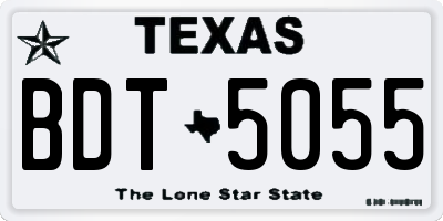 TX license plate BDT5055