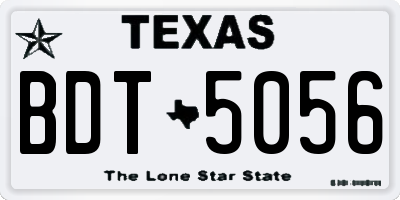 TX license plate BDT5056
