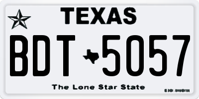 TX license plate BDT5057