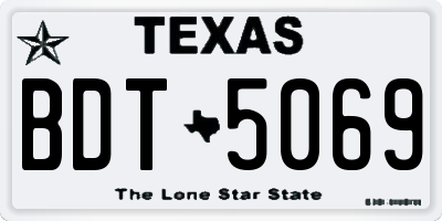 TX license plate BDT5069