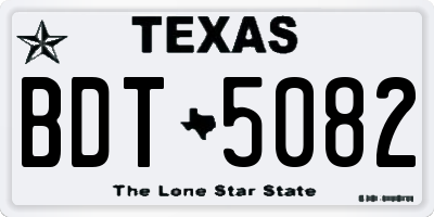 TX license plate BDT5082