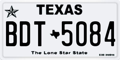TX license plate BDT5084
