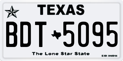 TX license plate BDT5095