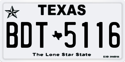 TX license plate BDT5116