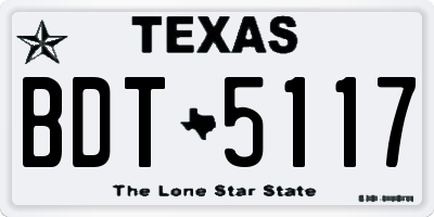 TX license plate BDT5117
