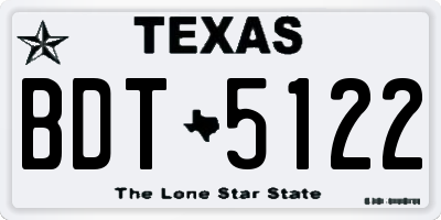 TX license plate BDT5122