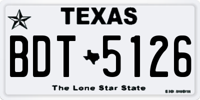 TX license plate BDT5126