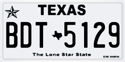 TX license plate BDT5129