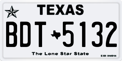 TX license plate BDT5132