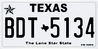 TX license plate BDT5134